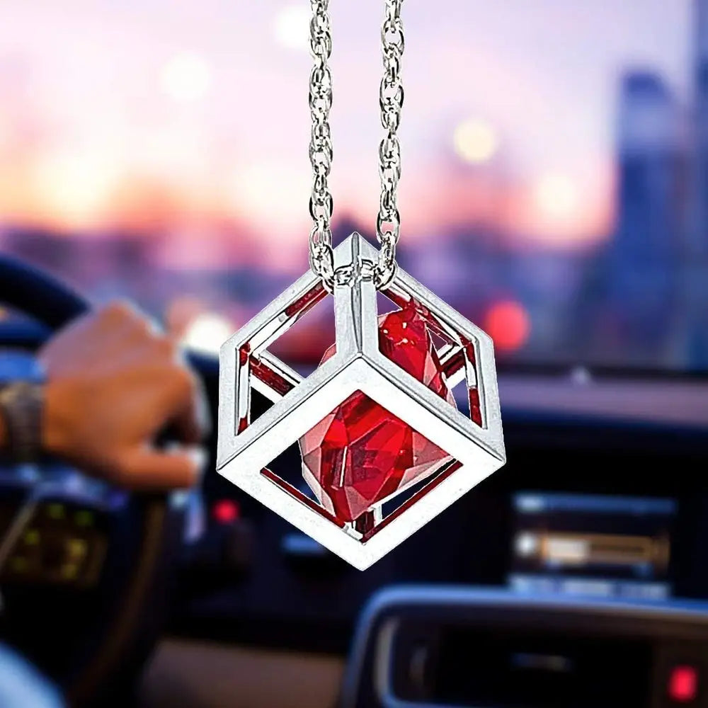 DSYCAR 1Pcs Car Pendant Crystals Cube Car Charms