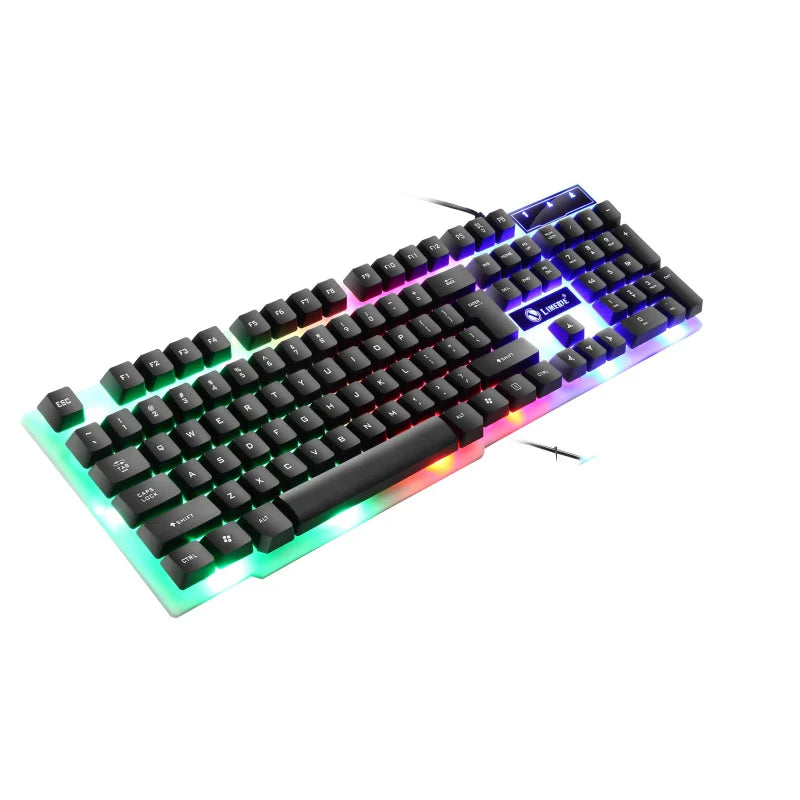 USB Wired Gaming Keyboard Mouse Combos PC Rainbow