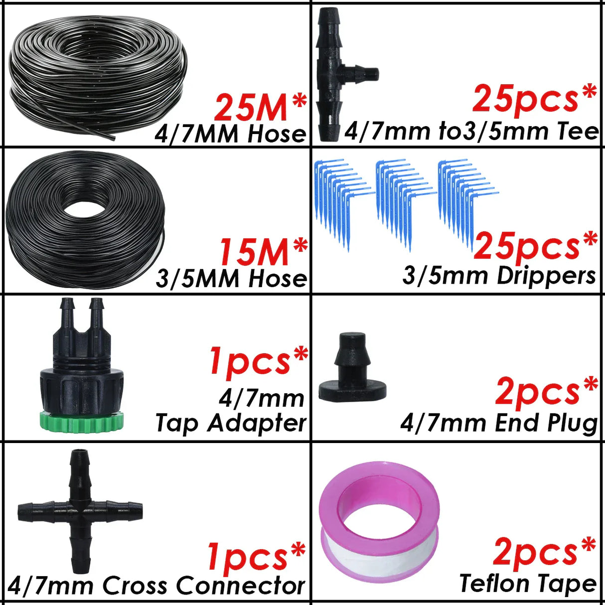KESLA 4/7mm to 3/5mm Pipe Garden Drip Irrigation