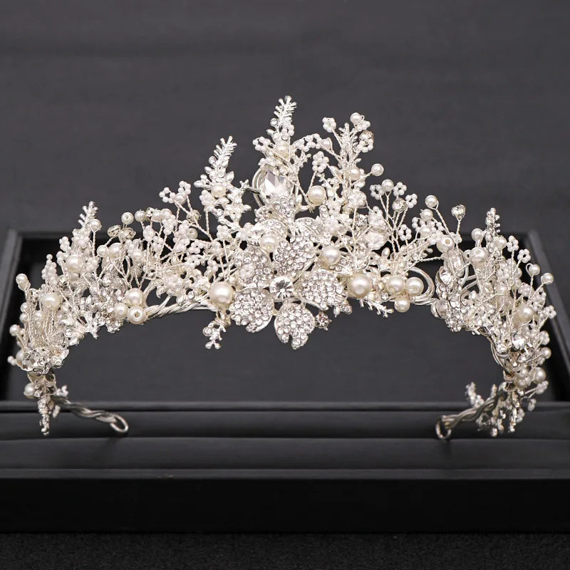 Wedding Crown Gold Silver Color Rhinestone Crystal Diadem