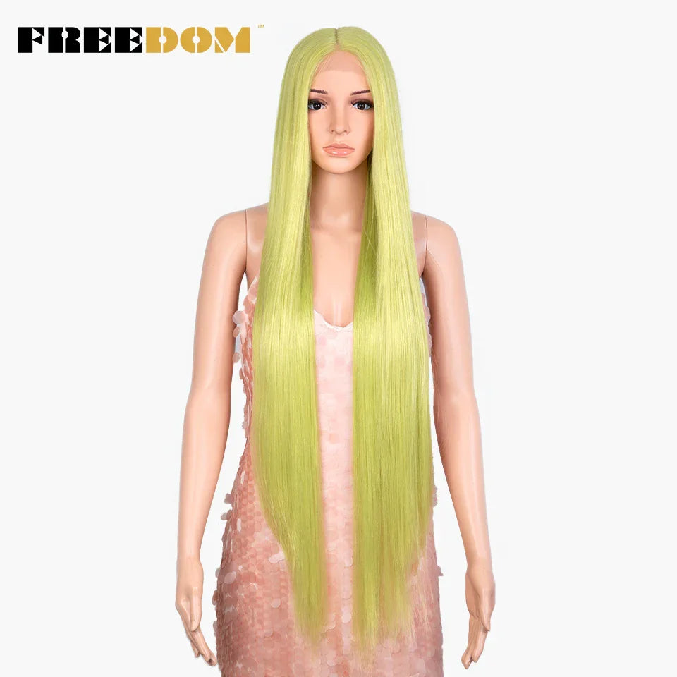 FREEDOM Synthetic Lace Front Wigs For Women Straight