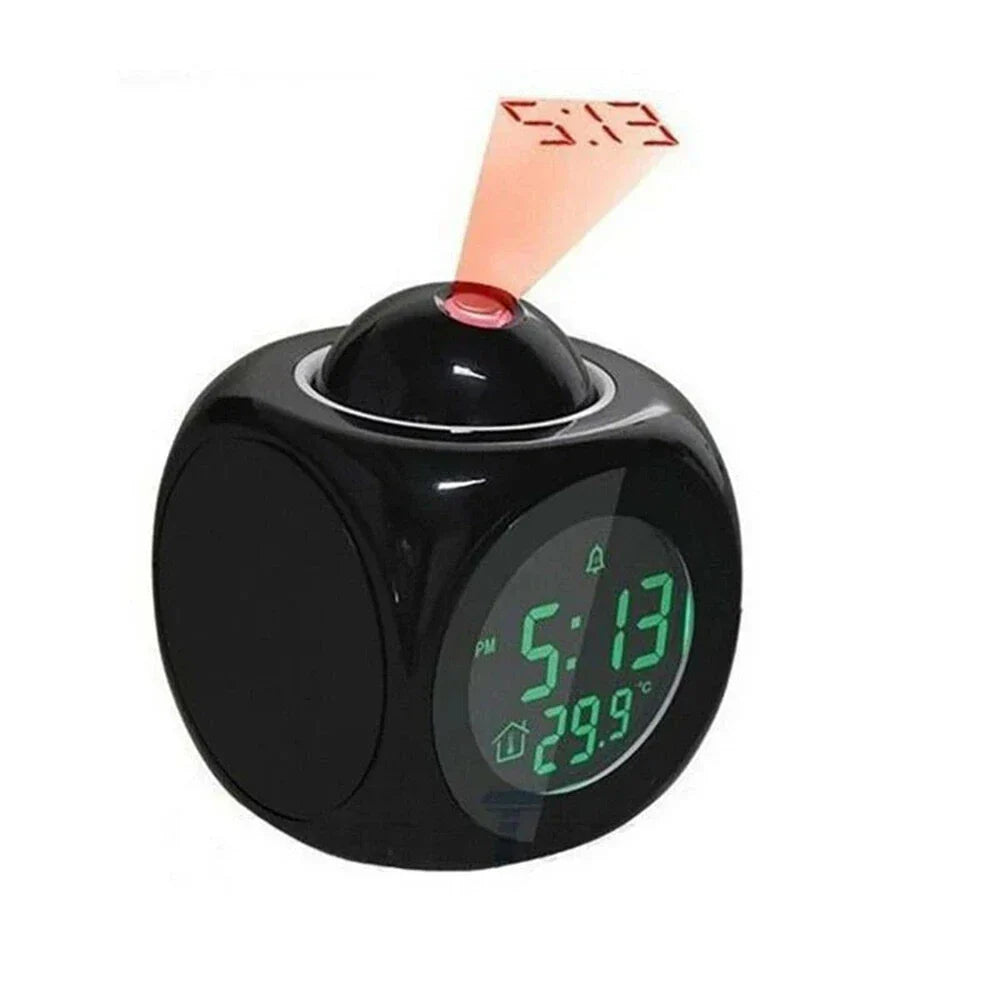 Digital Alarm Clock LCD Creative Projector Weather Temperature