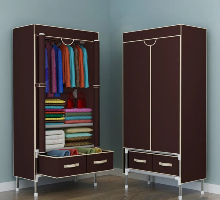 Non-Woven Fabrics Wardrobe Coffee Fabric Closet Portable Folding