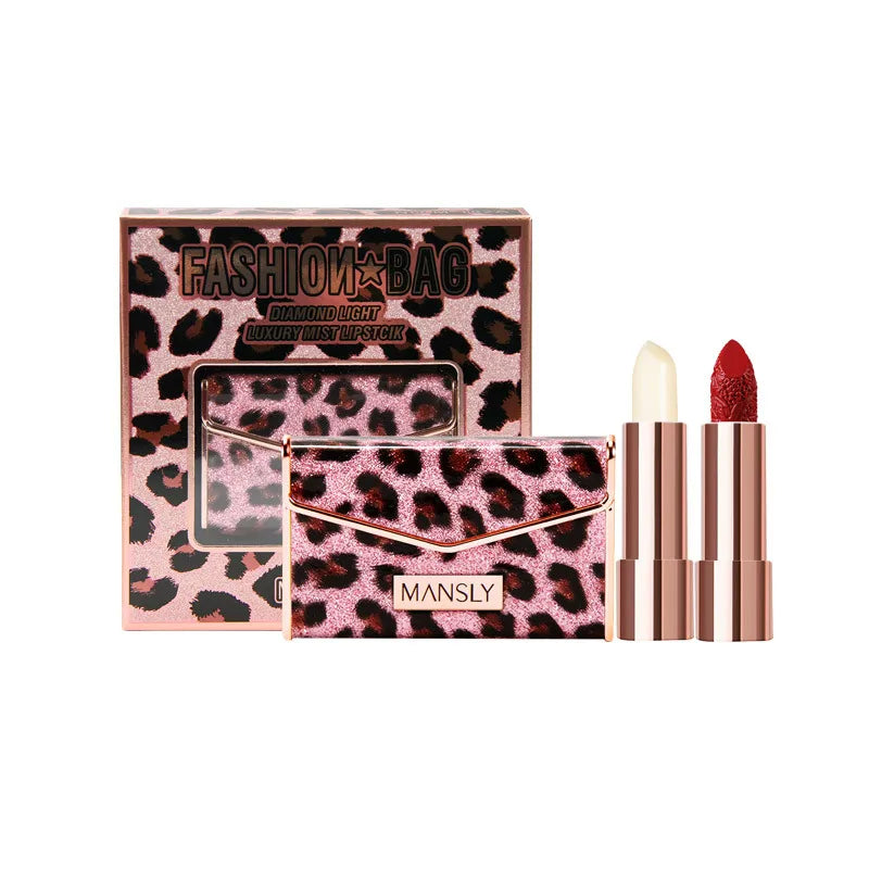 2Pcs Velvet Bag Style Silky Matte Lipstick Makeup