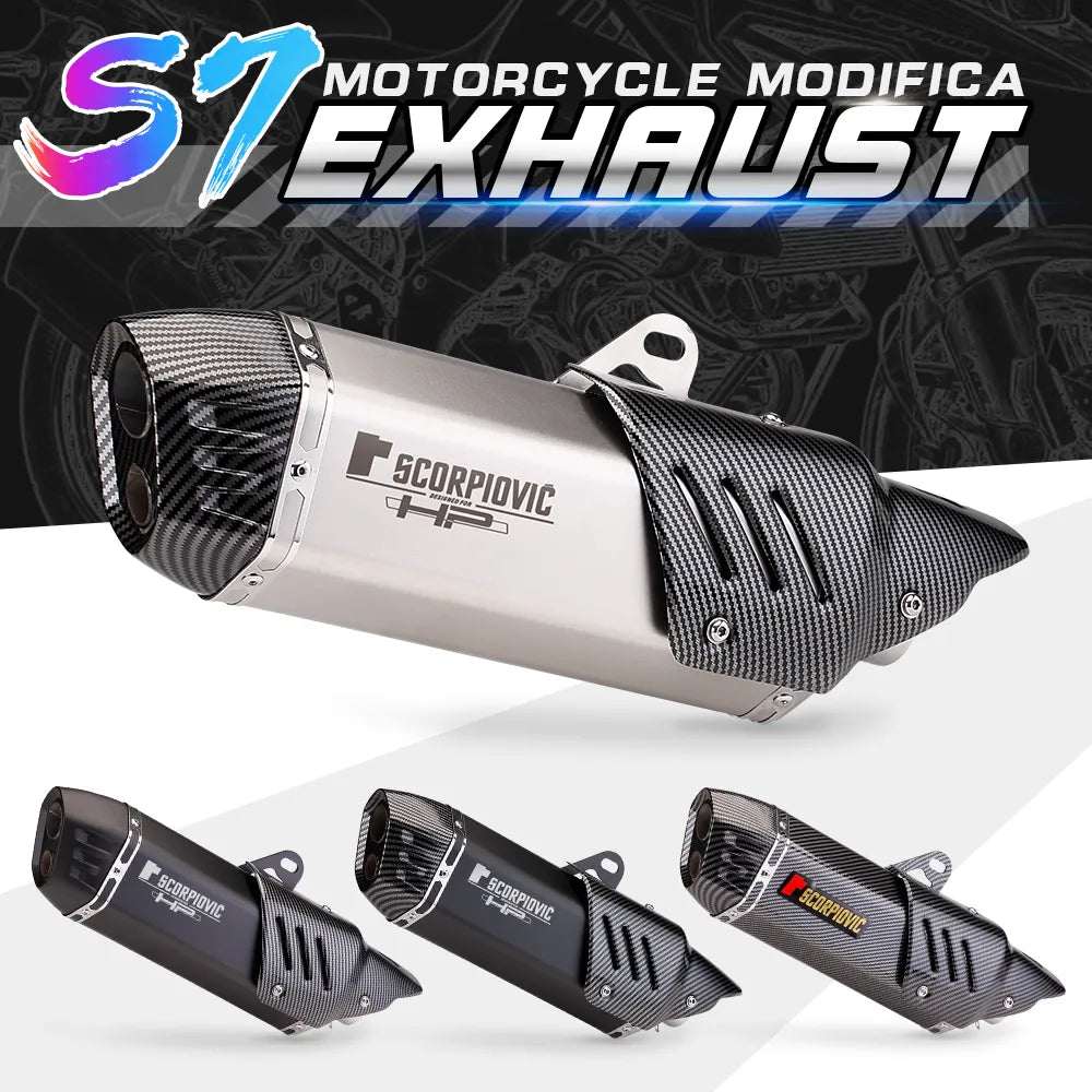 Slip on 51mm motorcycle exhaust system muffler modified