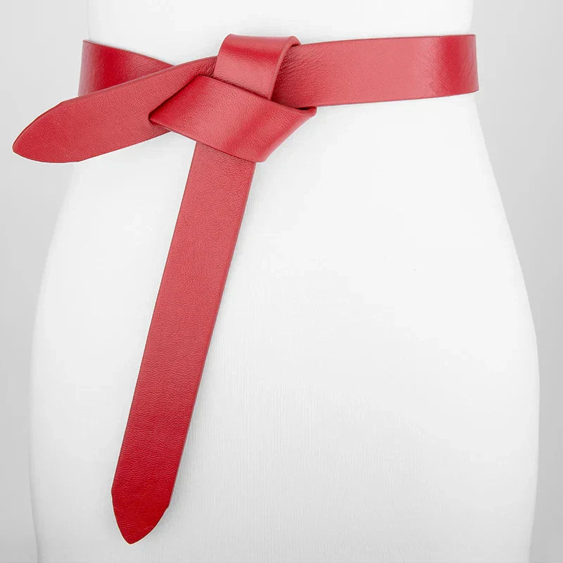 High Quality Long Cowhide Belts Knot Design DIY