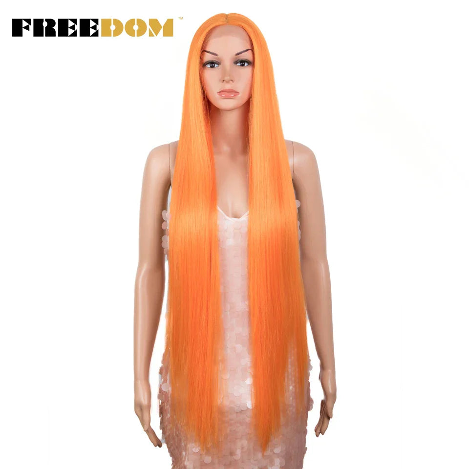 FREEDOM Synthetic Lace Front Wigs For Women Straight