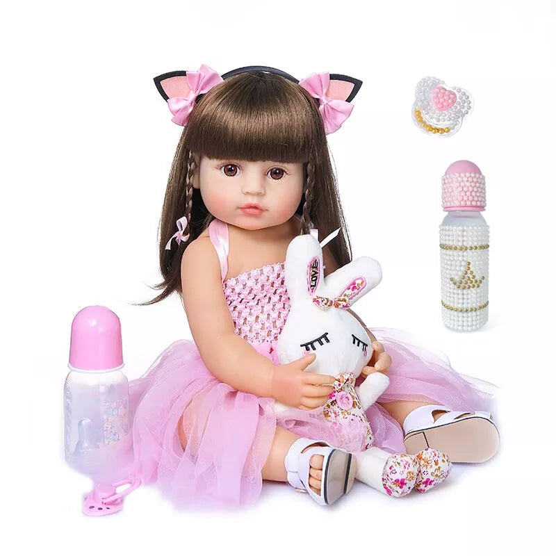 55cm NPK bebe doll reborn toddler girl pink
