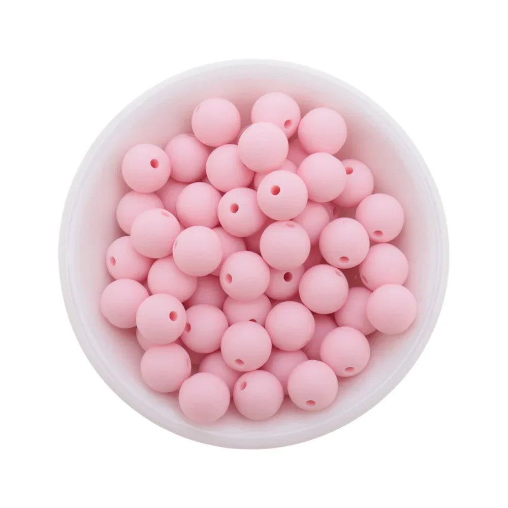 Fkisbox 500pcs 12mm Silicone Round Loose Beads Baby
