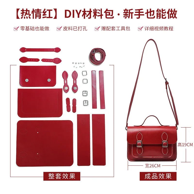 DIY Leather Cambridge Bag Handmade Sewing Women Crossbody