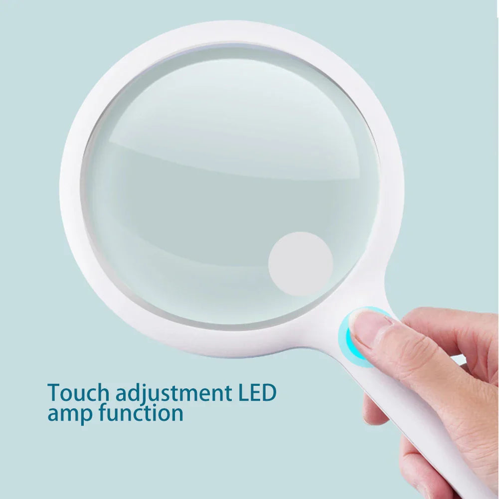 10x Super Large Magnifying Glass with LED Lights
