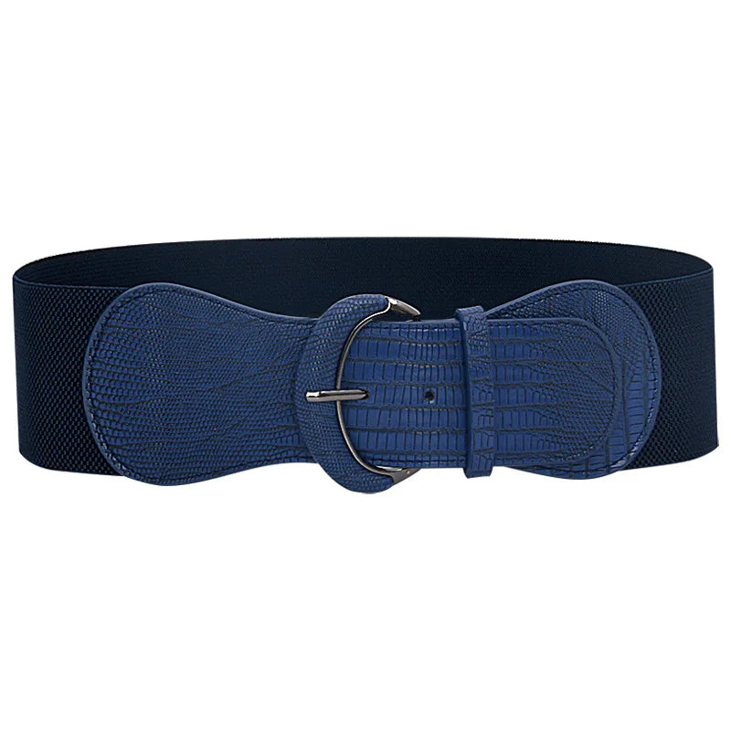 Fashion Silver Blue Gold Women Wide Elastic Waist