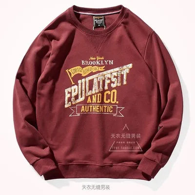 American Retro Terry Printed Hoodies Men's Pure Cotton