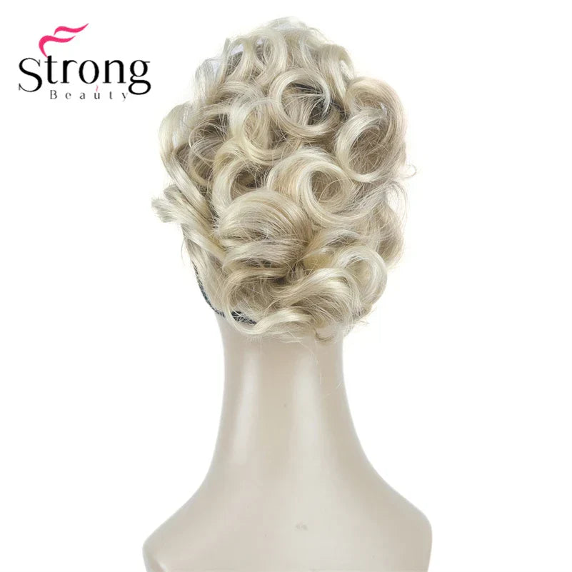 StrongBeauty Silver Short Natural Wave Ponytail Hair Extension