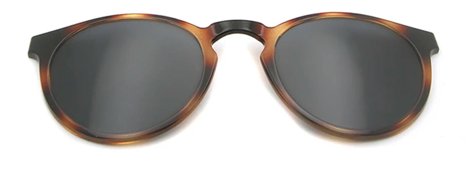 Ultem Vintage Round Clip On Sunglasses UV400 Magnetic
