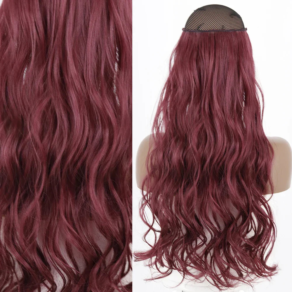 MERISIHAIR Synthetic No Clip Invisible Wire Hair Extensions