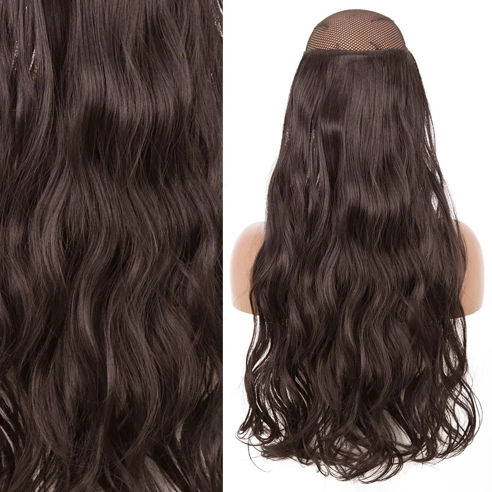 MERISIHAIR Synthetic No Clip Invisible Wire Hair Extensions