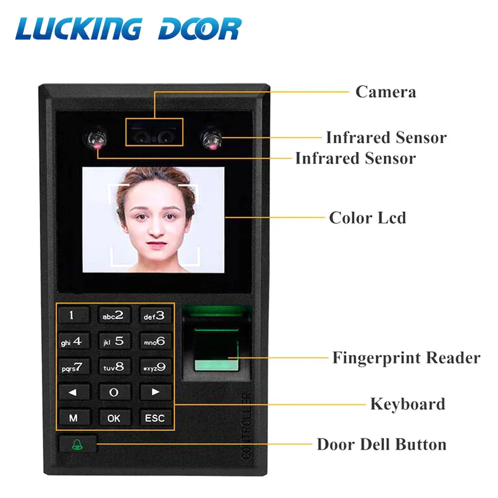 2.8 inch TFT Biometric Face Door USB Password