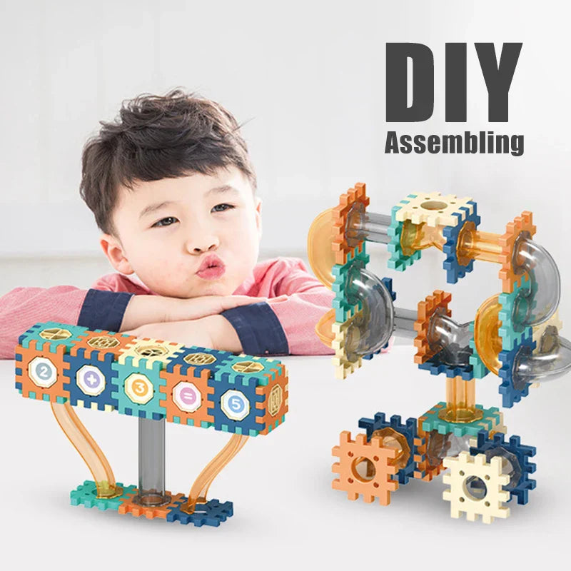 Marble Run Race Track Building Blocks Toys Kids