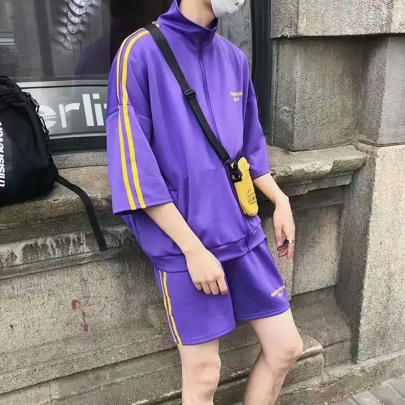 Sports tracksuit Men 2 Two piece Set short