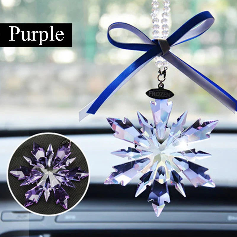 Car Styling Snowflake Crystal Pendant Car Ornament Modern