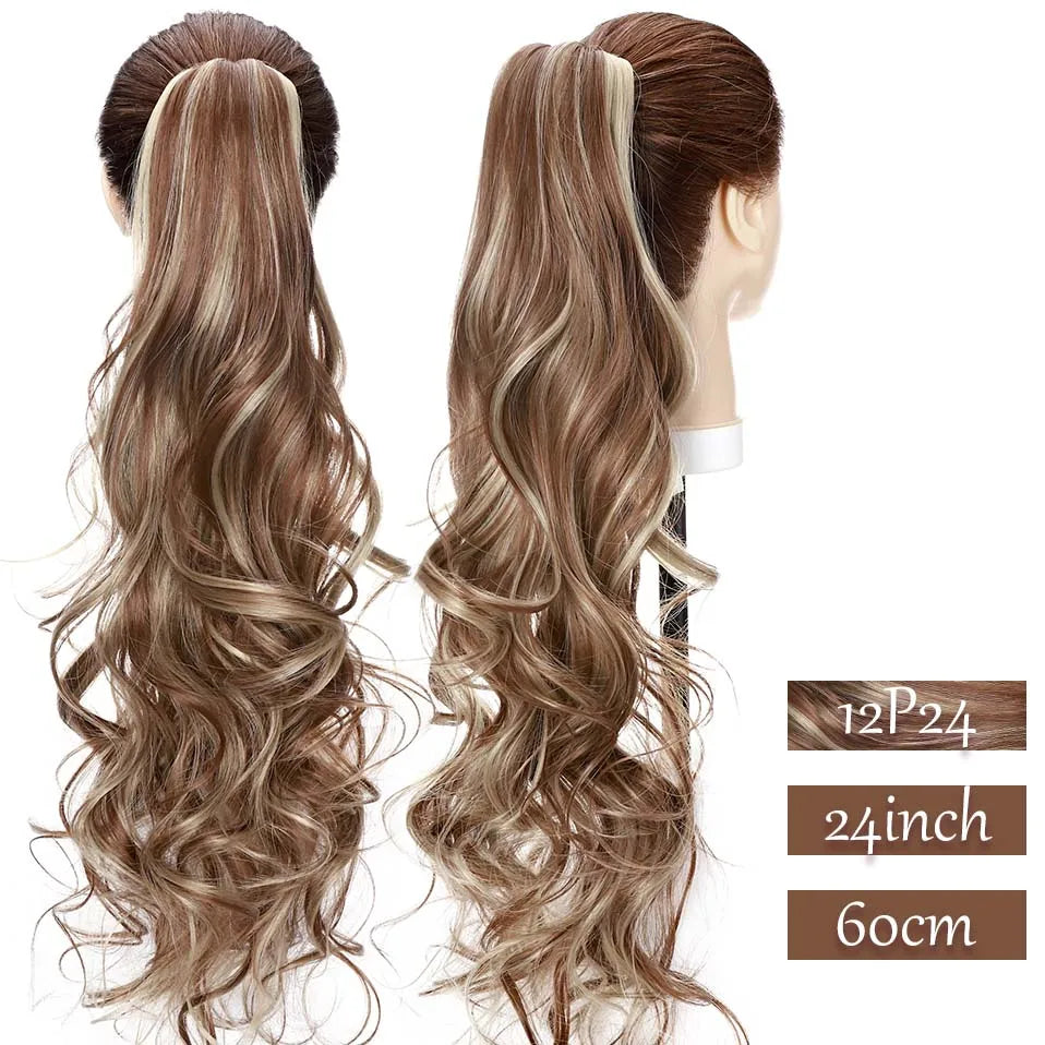 S-noilite Synthetic Long Wavy Fake Ponytail Extension Hair