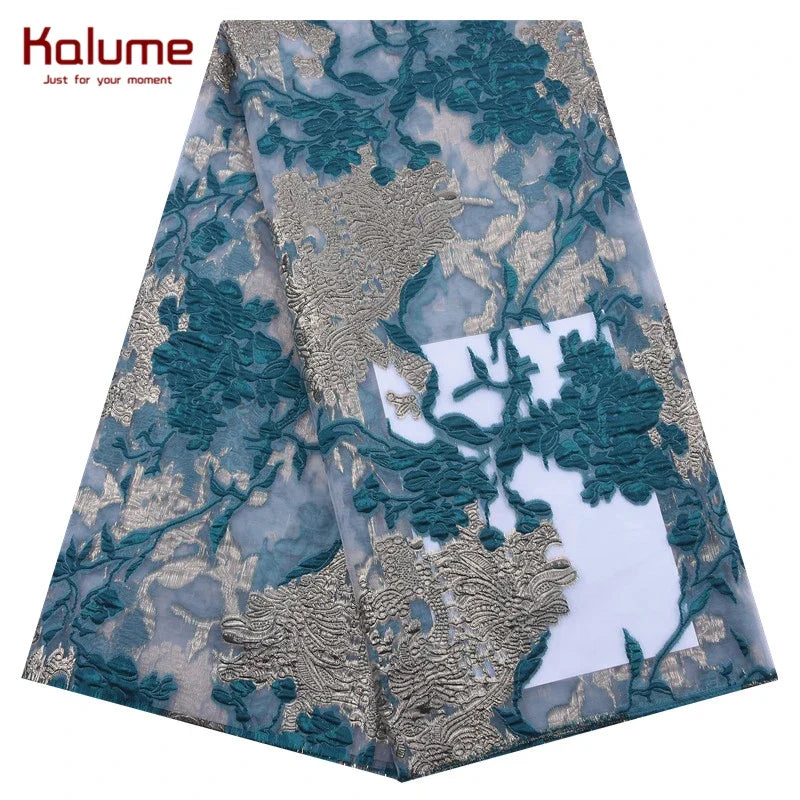 African Tulle Lace Fabric 2024 Satin Nigerian Brocade