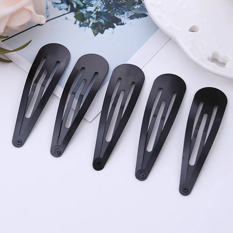 100Pcs Cute 5CM Hair Clips Pins Metal Snap
