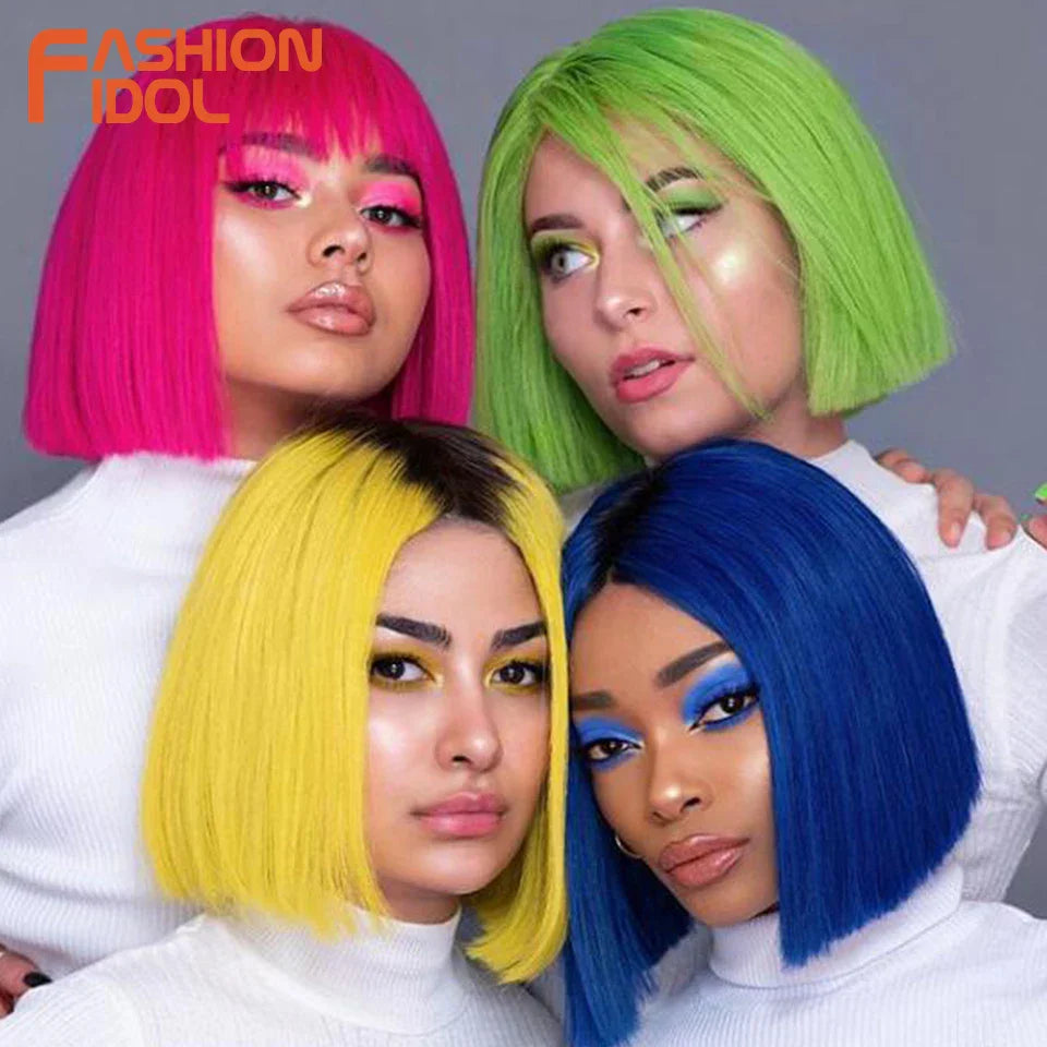 FASHION IDOL 10 Inch Bob Wigs Straight Hair