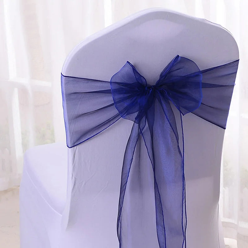 50/100pcs High Quality Sash Organza Chair Sashes Wedding