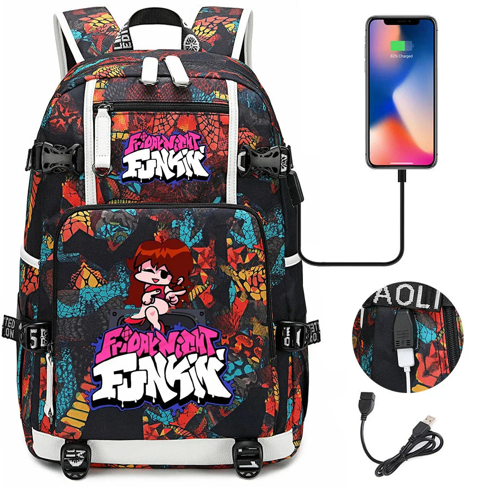 Friday Night Funkin Backpacks For School Multifunction USB