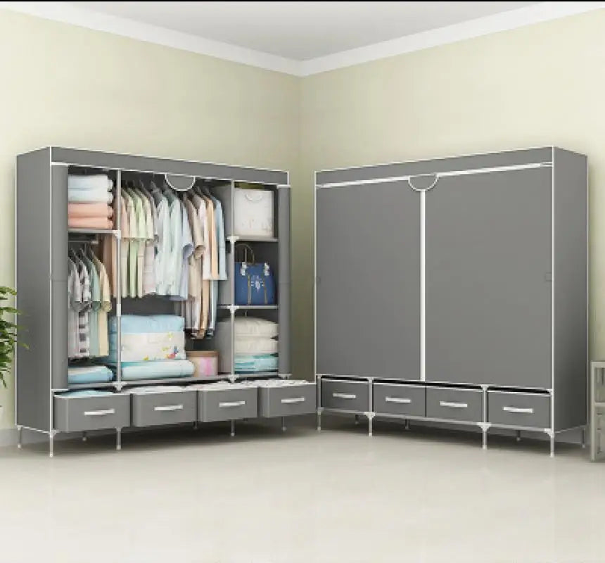Non-Woven Fabrics Wardrobe Coffee Fabric Closet Portable Folding