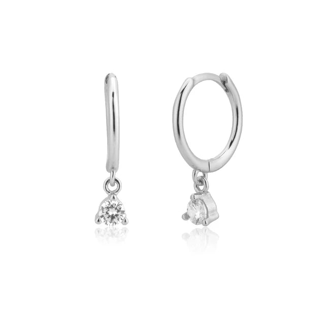 CCFJOYAS 925 Sterling Silver Lightning/Awl/Animal Pendant Hoop Earrings