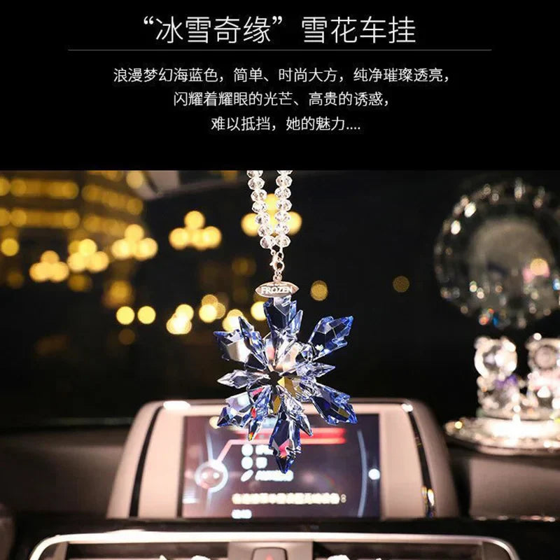 Car Styling Snowflake Crystal Pendant Car Ornament Modern