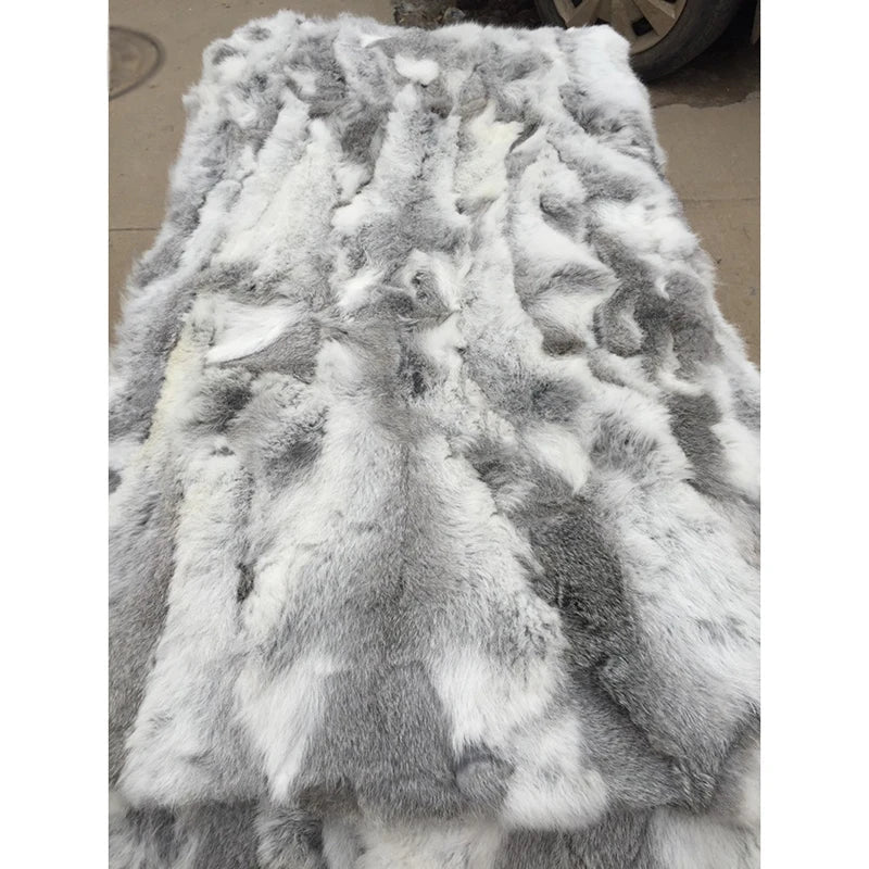 50x100cm Natural Rabbit Fur Patchwork Skin Crafts Sewing