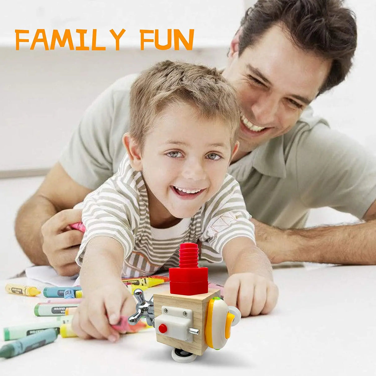 Toddler Busy Board, Busy Cube for Kids, Wooden