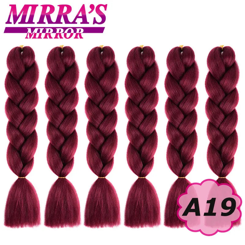 Synthetic Jumbo Braids Hair Omber Braiding Hair Extensions for Women Yaki Texture Black Blue Fake Hair Mirra’s Mirror