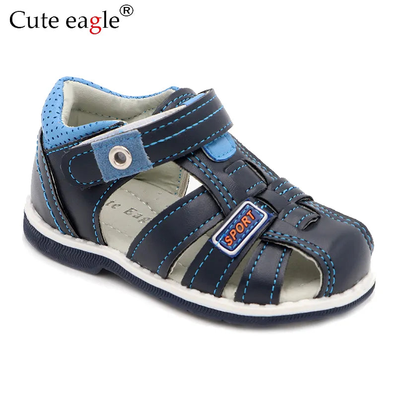 Cute eagle Summer Boys Orthopedic Sandals Pu Leather