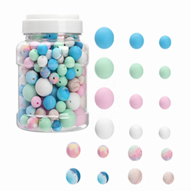 Bopoobo 200Pcs Silicone Beads Baby Teething Food Grade