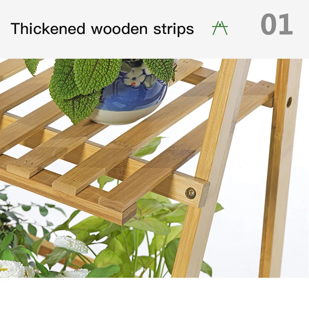 3-Tier Hanging Plant Stand Storage Shelf Folding Flower