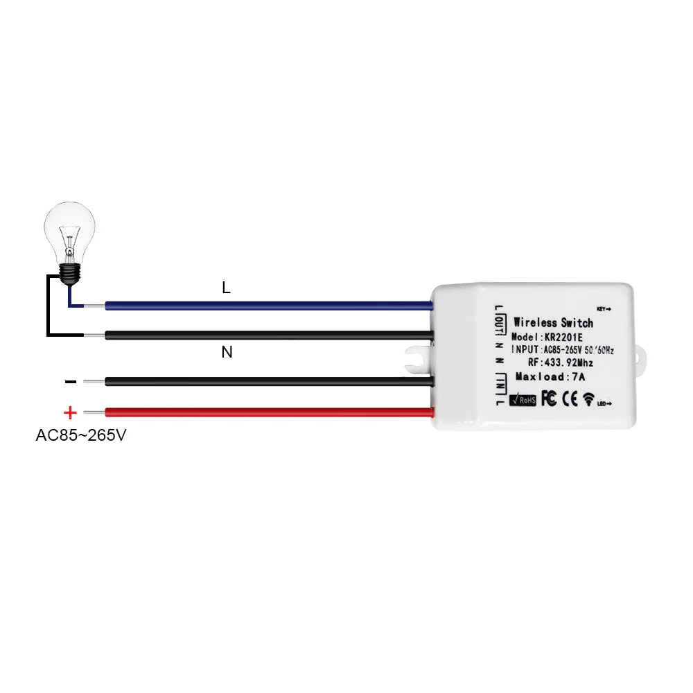 QIACHIP 433.92MHz AC 220V 1 CH Wall Panel