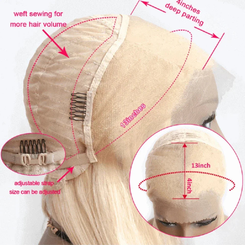 613 Honey Blonde Color 13x4 Lace Front Human