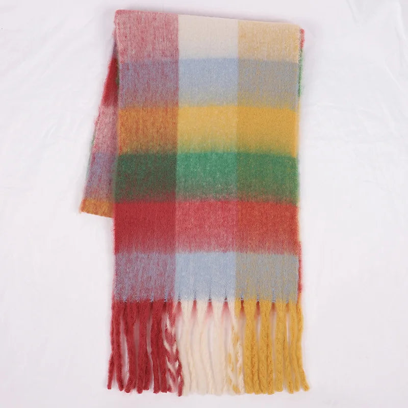 Luxury Brand Women Plaid Scarf Winter Warm Pashmina