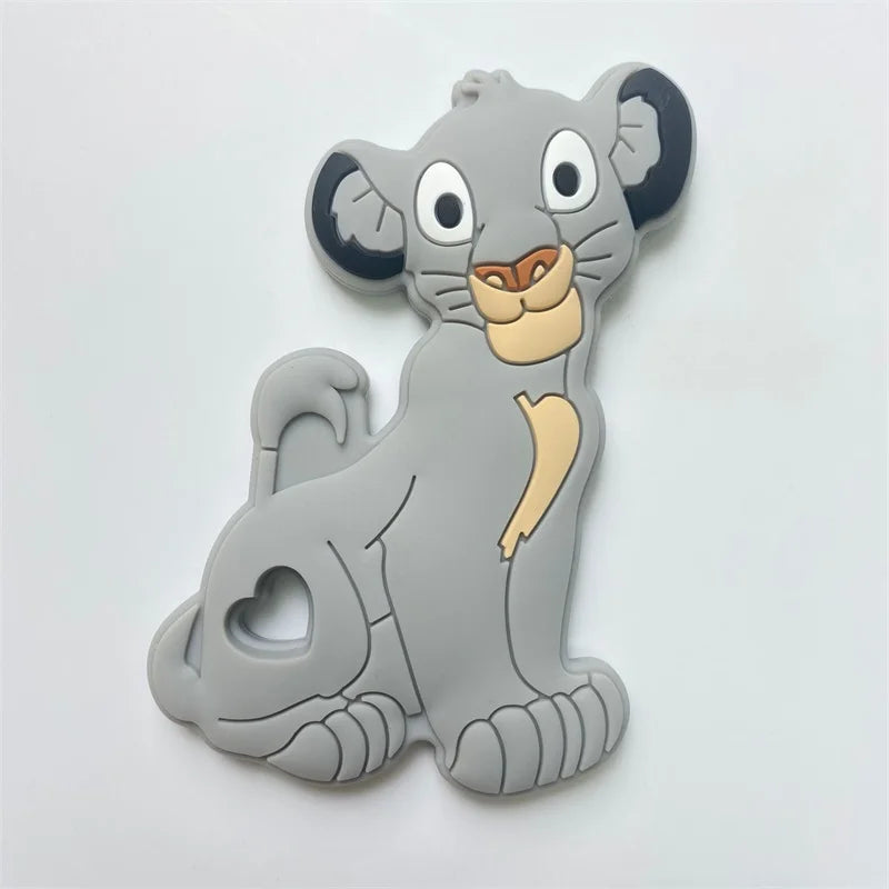 5pcs Silicone Teether Lion Cartoon Animal BPA Free