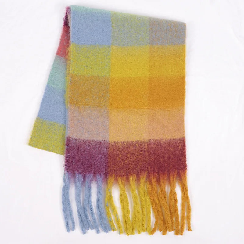 Luxury Brand Women Plaid Scarf Winter Warm Pashmina