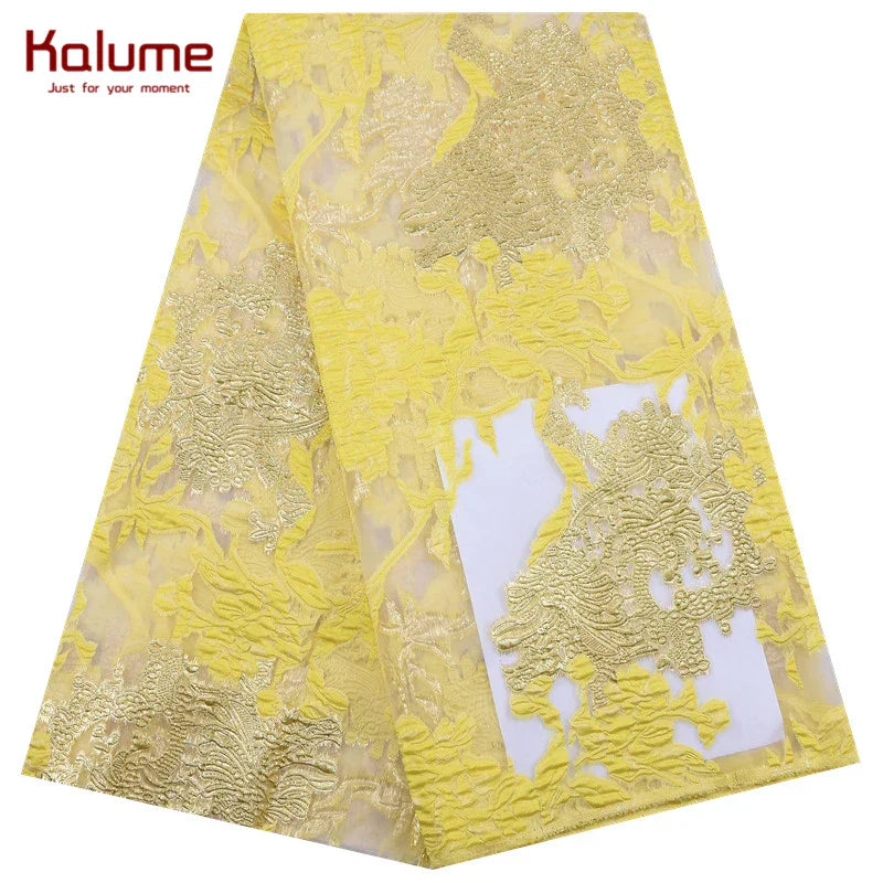 African Tulle Lace Fabric 2024 Satin Nigerian Brocade