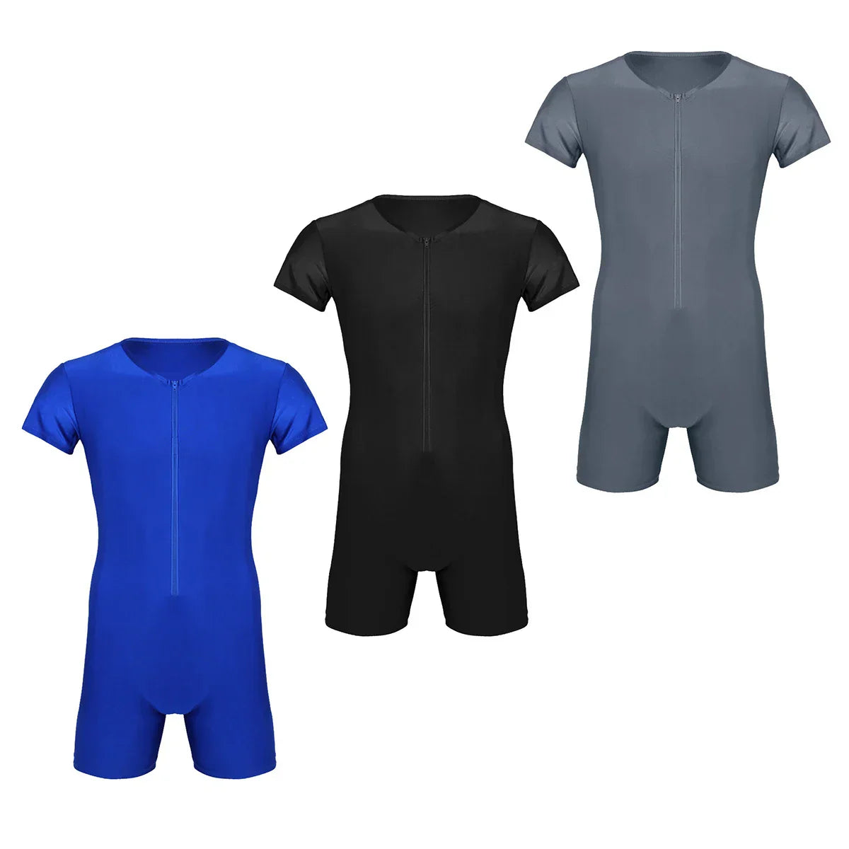 Mens Pajamas Undershirts One-piece Leotard Jumpsuit Male Short