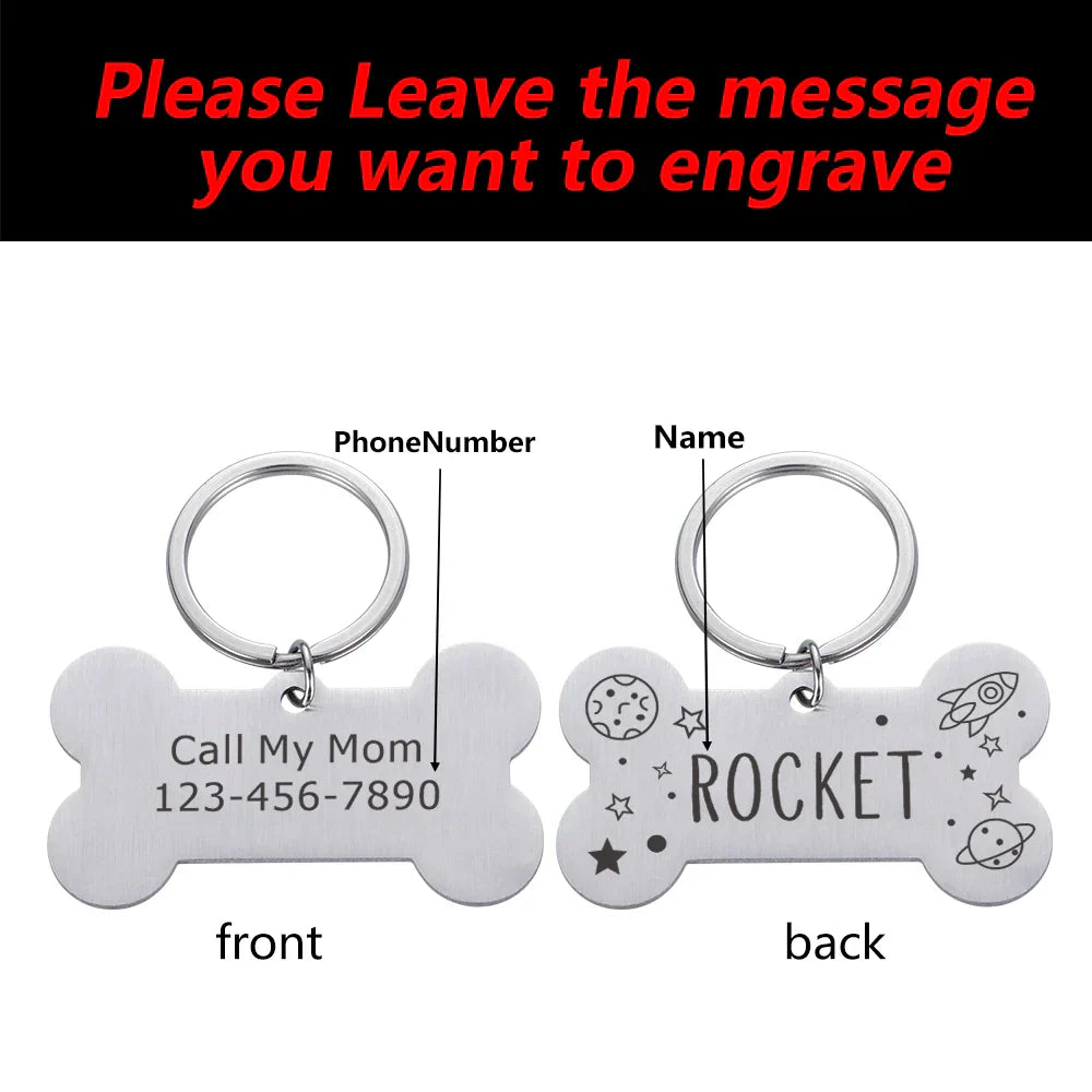 Custom Dog ID Tag Personalized Pet Name Address