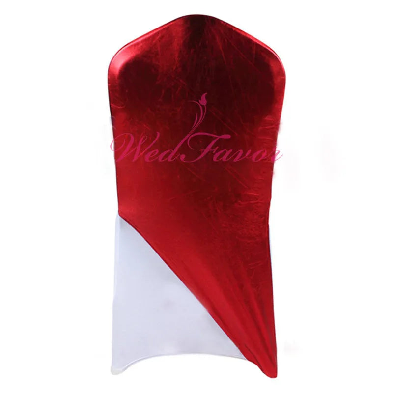 50pcs/100pcs Metallic Gold Spandex Stretch Chair Caps Elastic