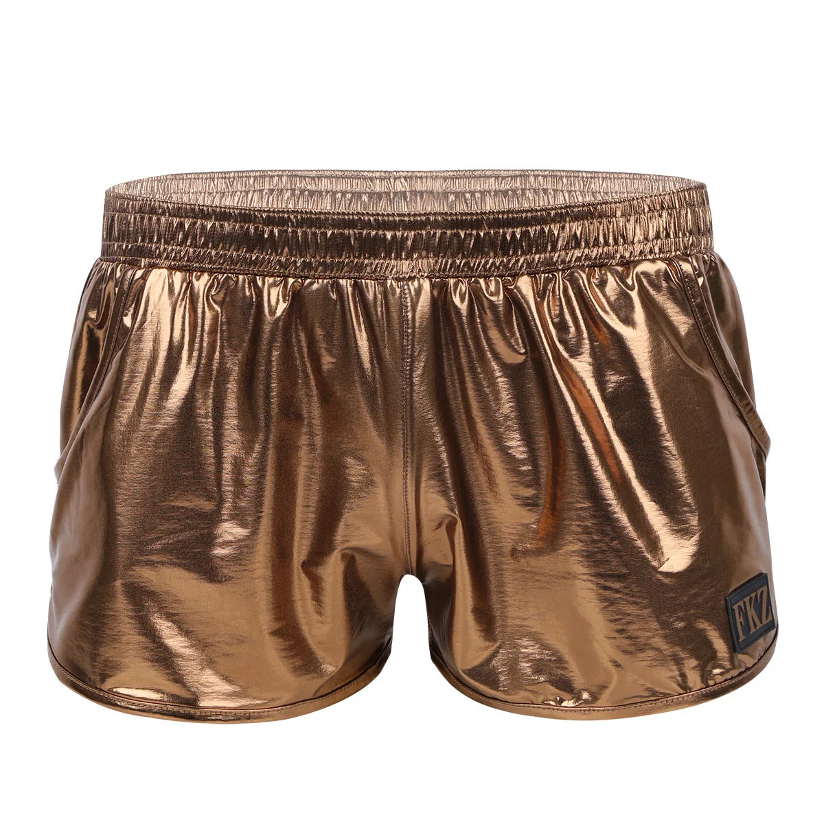 Mens Holographic Shiny Metallic Boxer Briefs Casual Loose